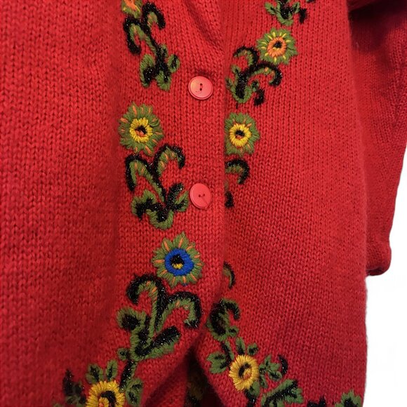Vintage Cervelle Oversized Wool-Blend Embroidered Sweater - Picture 3 of 8